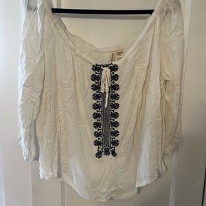 Off the shoulder white blouse